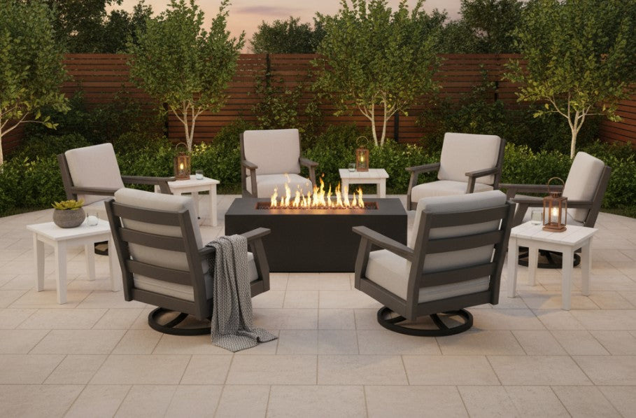 FREE Blaze Firepit With Purchase Of Artifex 10 Piece Stanton Swivel Rocker Set