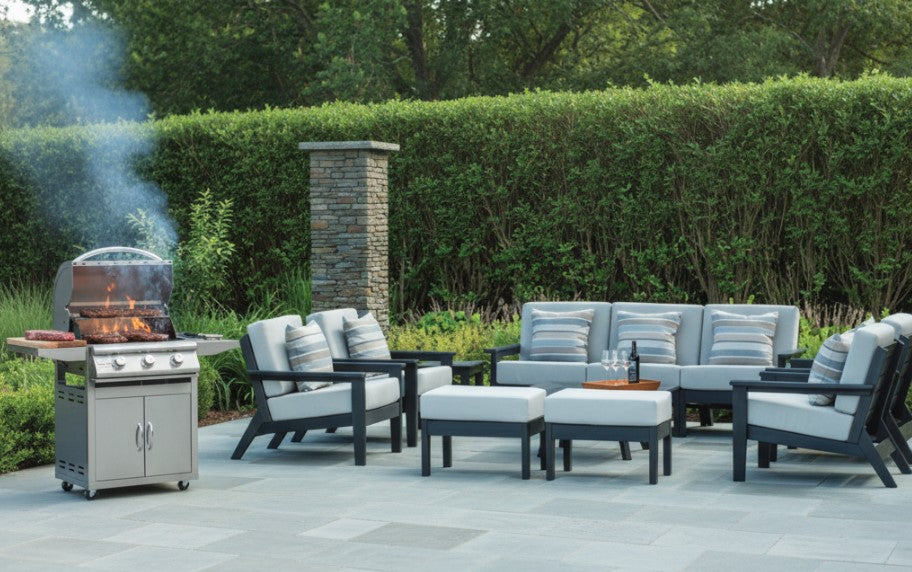 FREE Blaze Grill On Cart With Purchase Of Seaside Casual 12 Piece Deep Seating Set