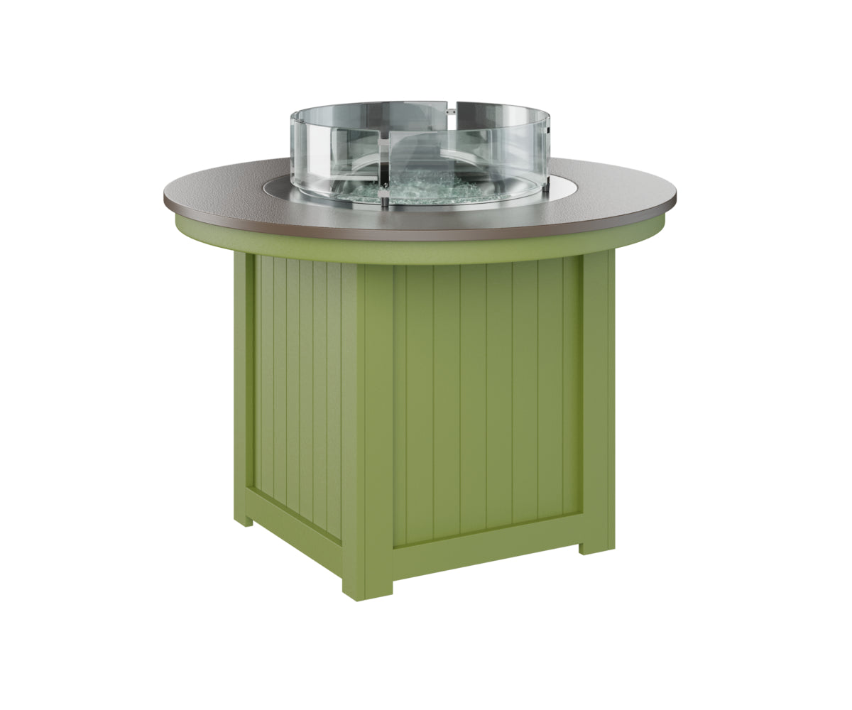 Berlin Gardens Donoma 44" Round Fire Table Dining with Hammered Top