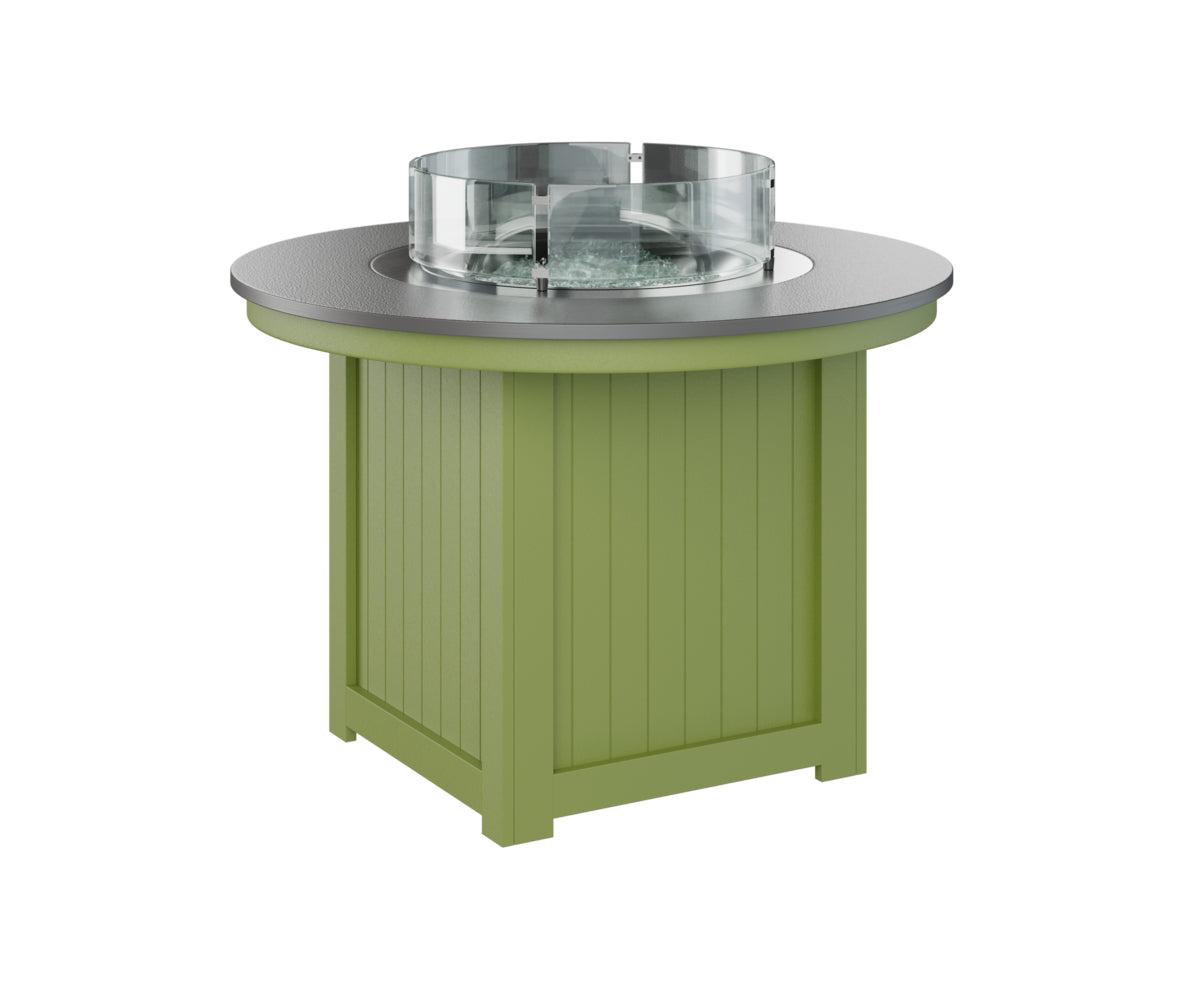 Berlin Gardens Donoma 44" Round Fire Table Dining with Hammered Top