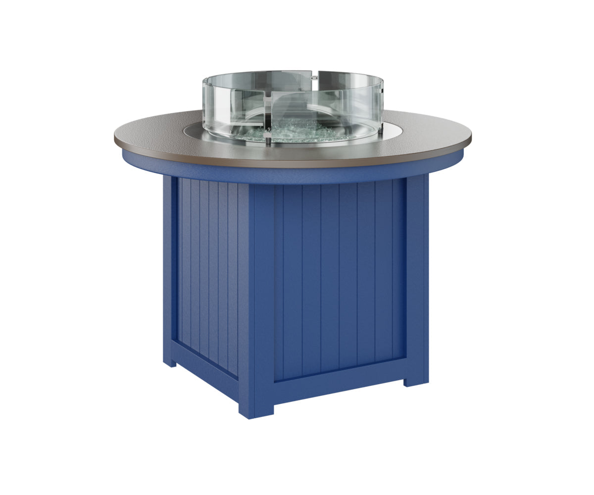 Berlin Gardens Donoma 44" Round Fire Table Dining with Hammered Top