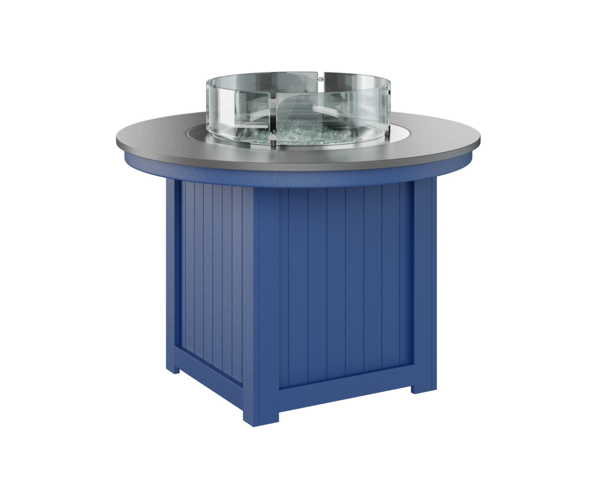 Berlin Gardens Donoma 44" Round Fire Table Dining with Hammered Top