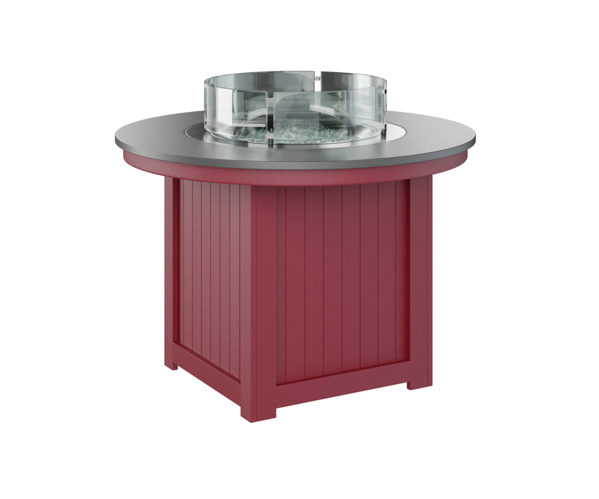 Berlin Gardens Donoma 44" Round Fire Table Dining with Hammered Top