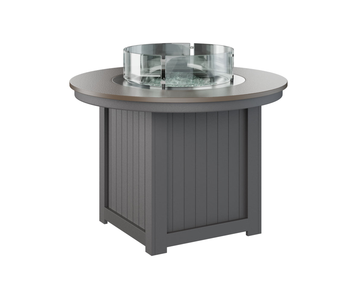 Berlin Gardens Donoma 44" Round Fire Table Dining with Hammered Top