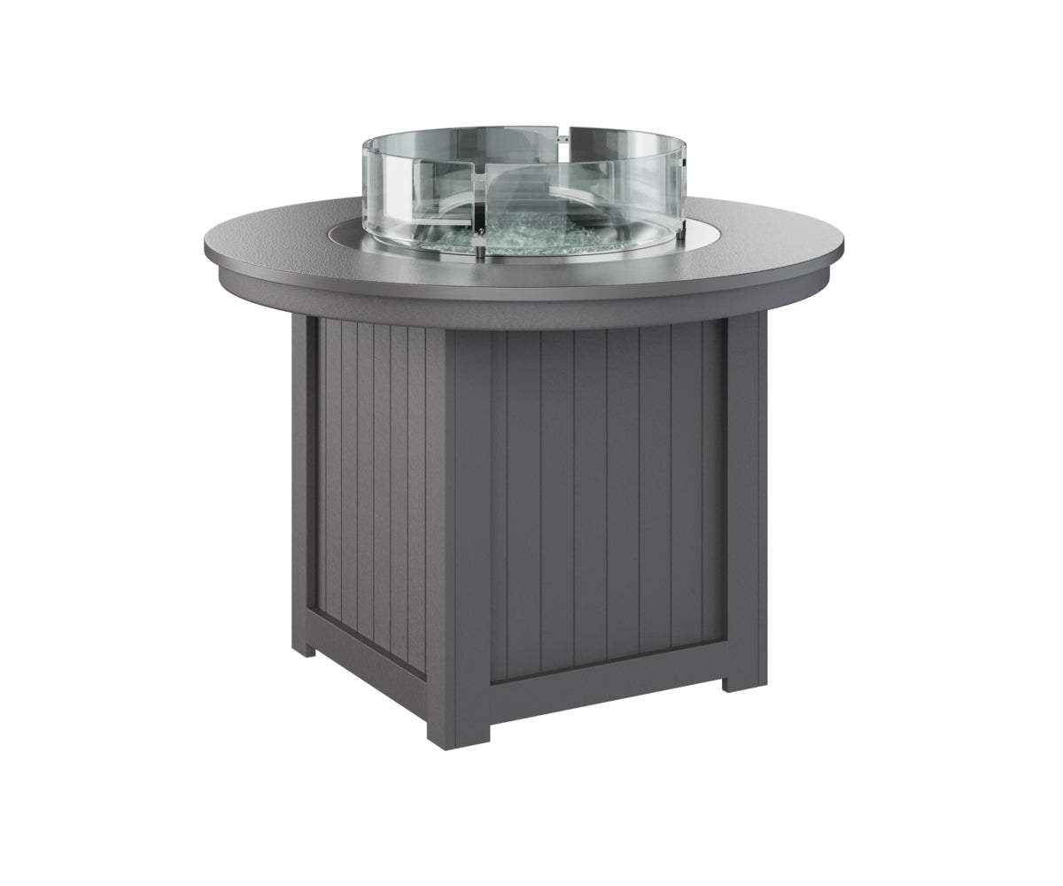 Berlin Gardens Donoma 44" Round Fire Table Dining with Hammered Top