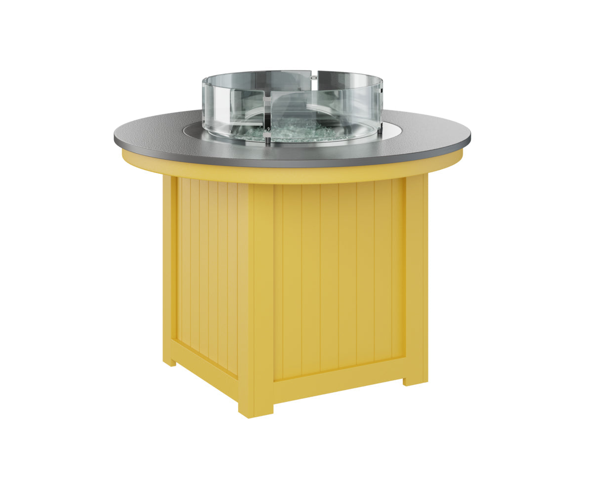 Berlin Gardens Donoma 44" Round Fire Table Dining with Hammered Top