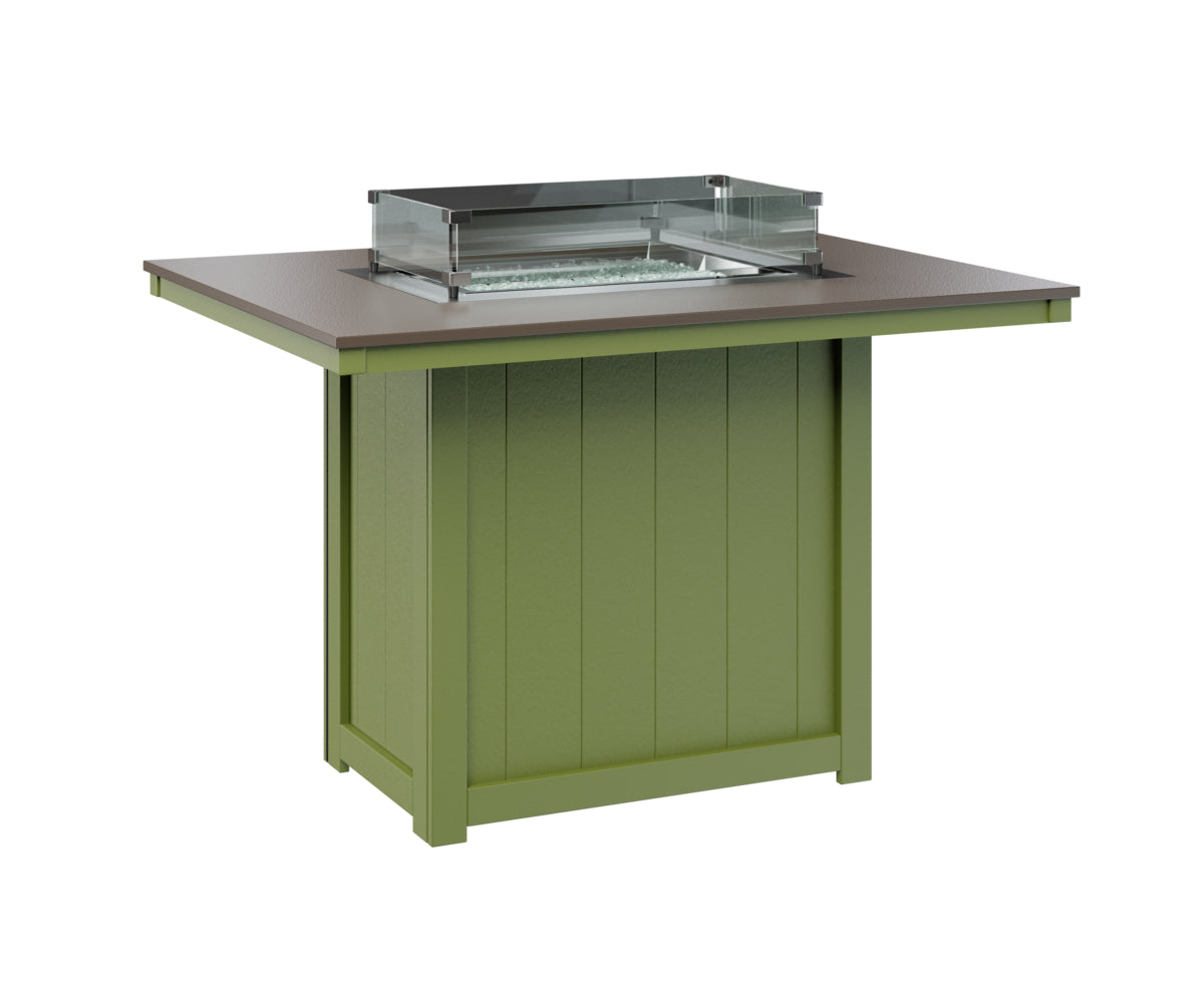 Berlin Gardens Donoma 42" x 54" Rectangular Fire Table Counter with Hammered Top