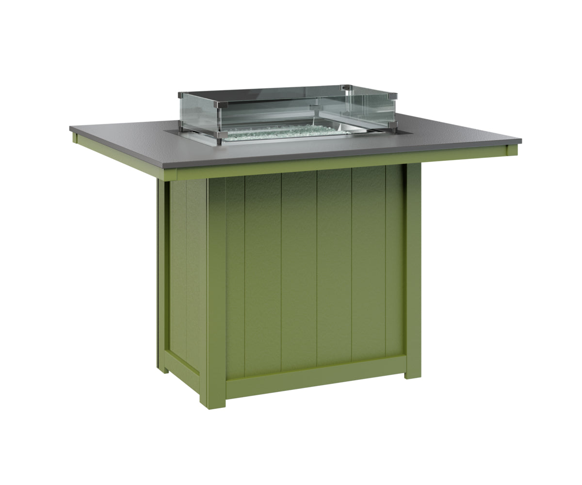 Berlin Gardens Donoma 42" x 54" Rectangular Fire Table Counter with Hammered Top