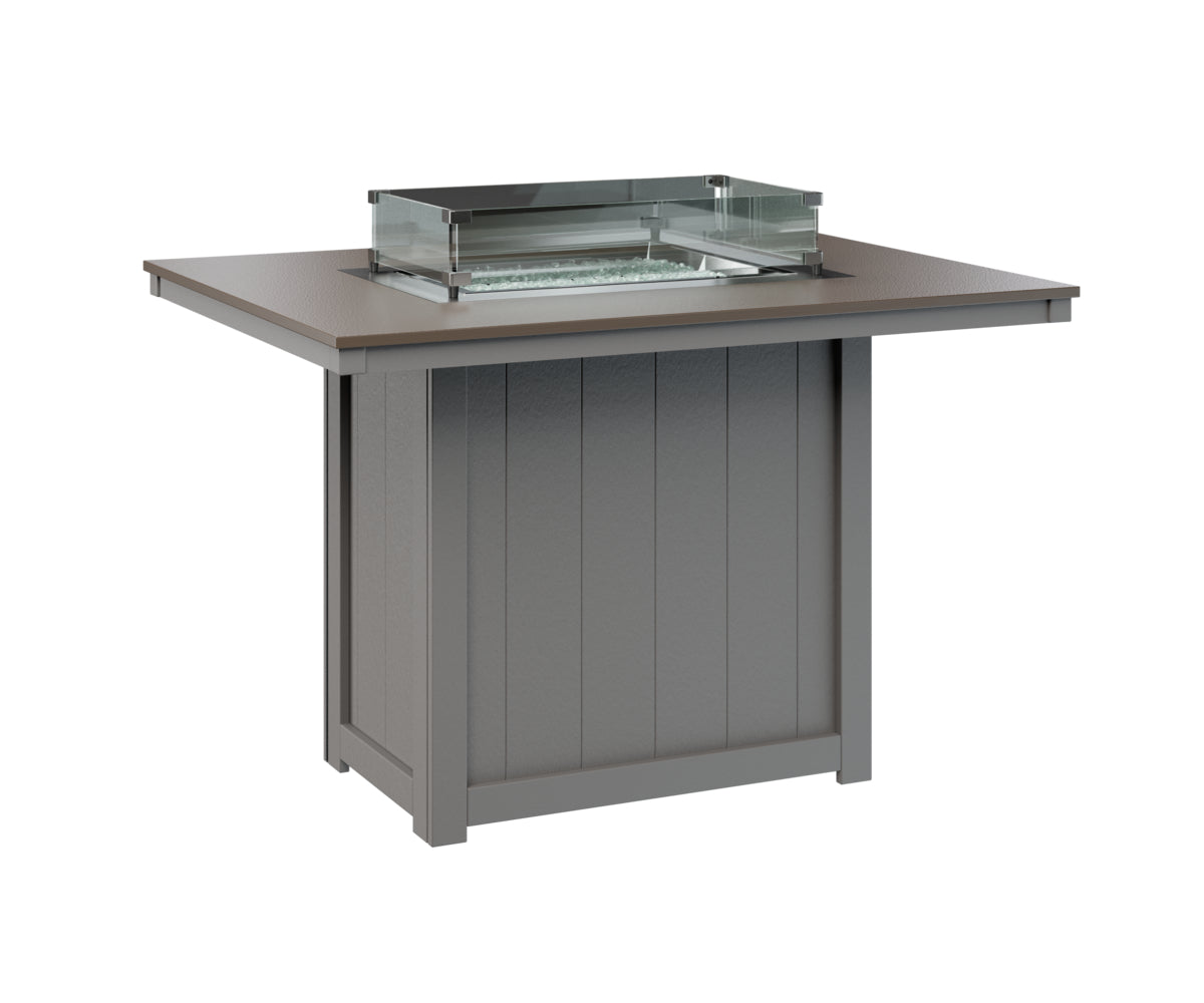 Berlin Gardens Donoma 42" x 54" Rectangular Fire Table Counter with Hammered Top