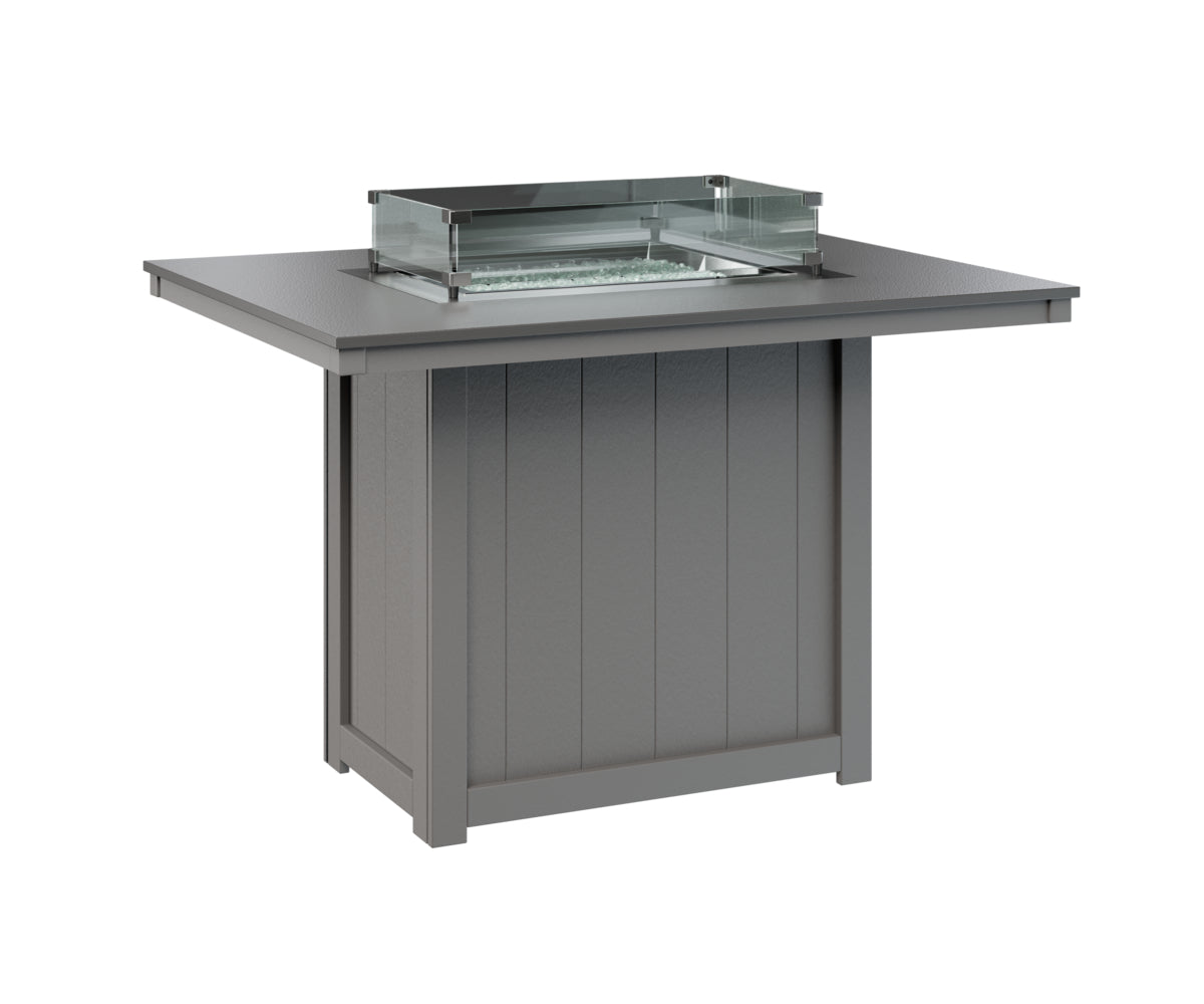 Berlin Gardens Donoma 42" x 54" Rectangular Fire Table Counter with Hammered Top