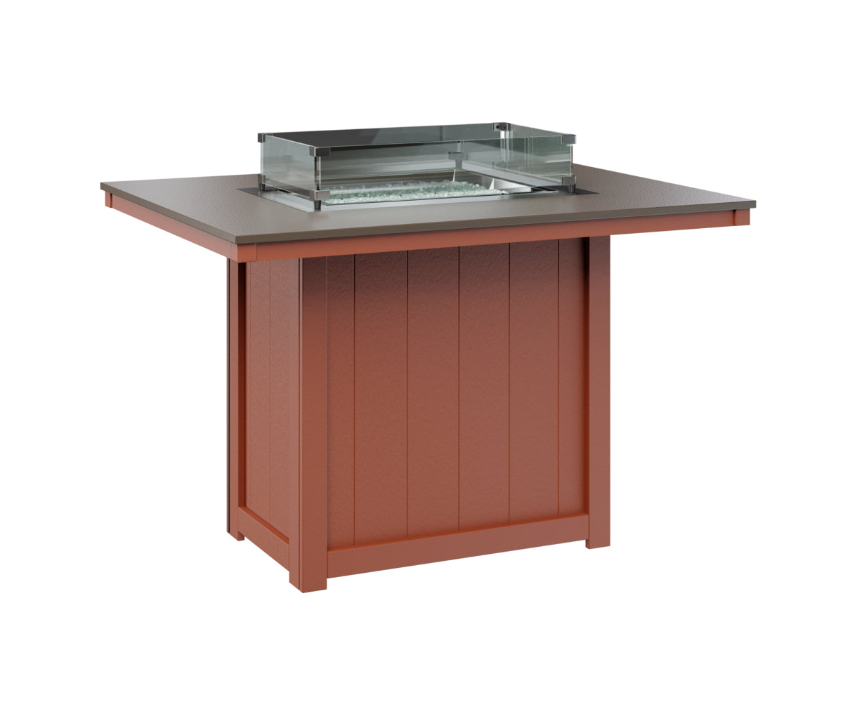 Berlin Gardens Donoma 42" x 54" Rectangular Fire Table Counter with Hammered Top