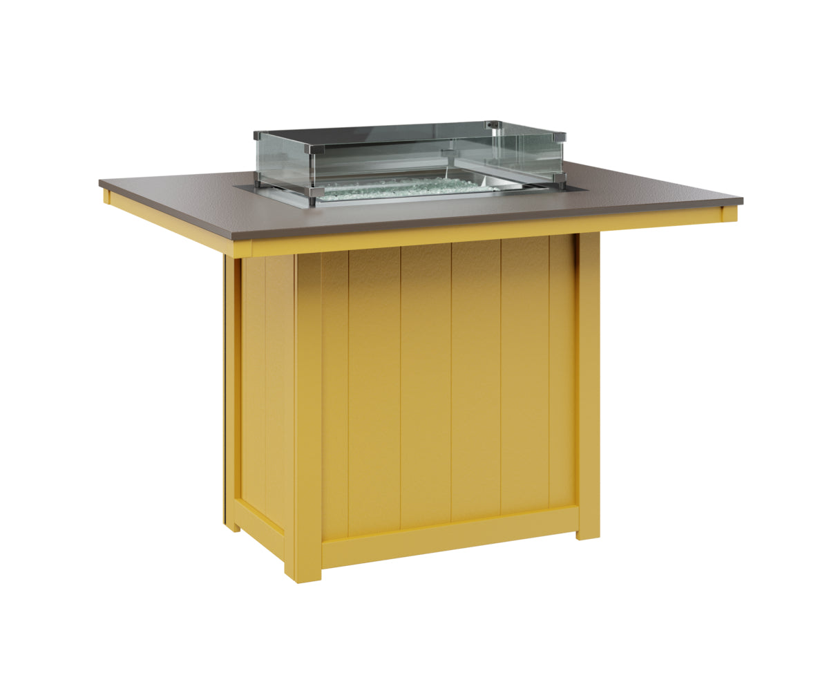 Berlin Gardens Donoma 42" x 54" Rectangular Fire Table Counter with Hammered Top