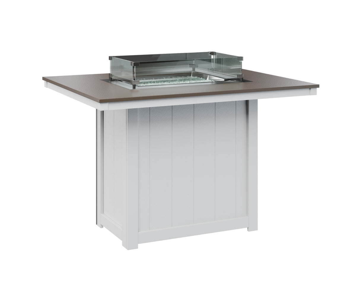 Berlin Gardens Donoma 42" x 54" Rectangular Fire Table Counter with Hammered Top