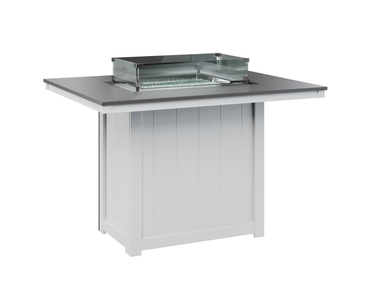 Berlin Gardens Donoma 42" x 54" Rectangular Fire Table Counter with Hammered Top