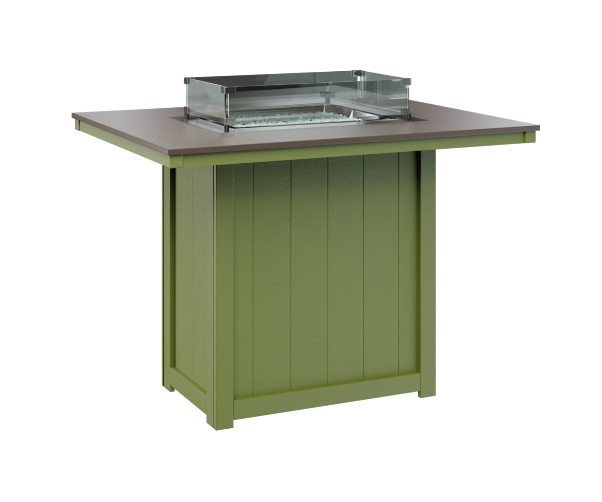 Berlin Gardens Donoma 42" x 54" Rectangular Fire Table Bar with Hammered Top