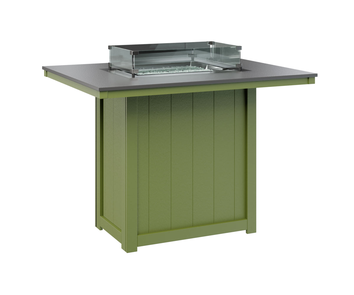 Berlin Gardens Donoma 42" x 54" Rectangular Fire Table Bar with Hammered Top