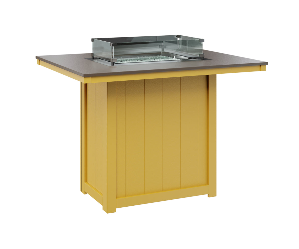 Berlin Gardens Donoma 42" x 54" Rectangular Fire Table Bar with Hammered Top