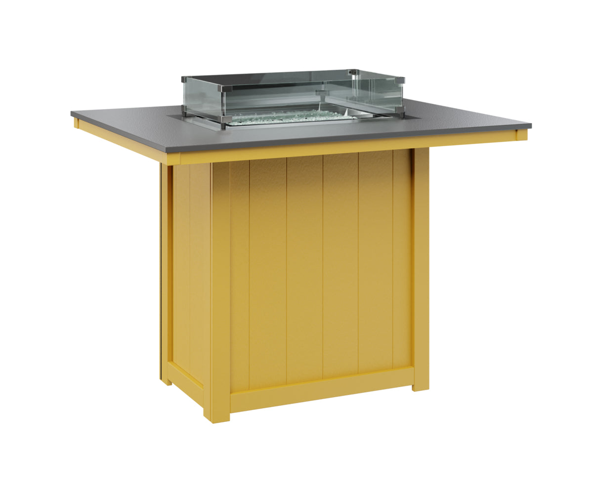 Berlin Gardens Donoma 42" x 54" Rectangular Fire Table Bar with Hammered Top