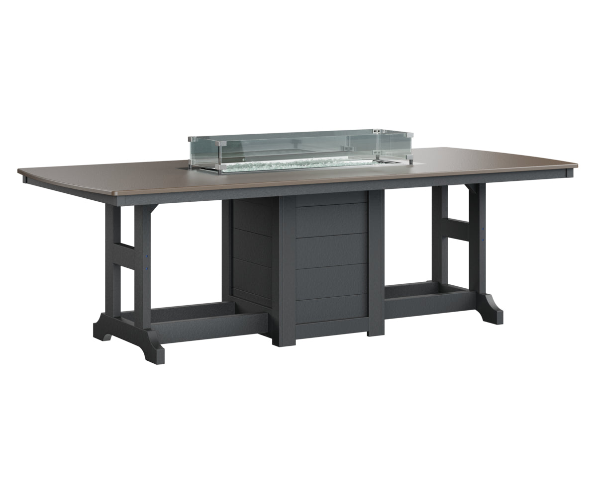 Berlin Gardens Garden Classic 44" x 96" Rectangular Fire Dining Table with Hammered Top