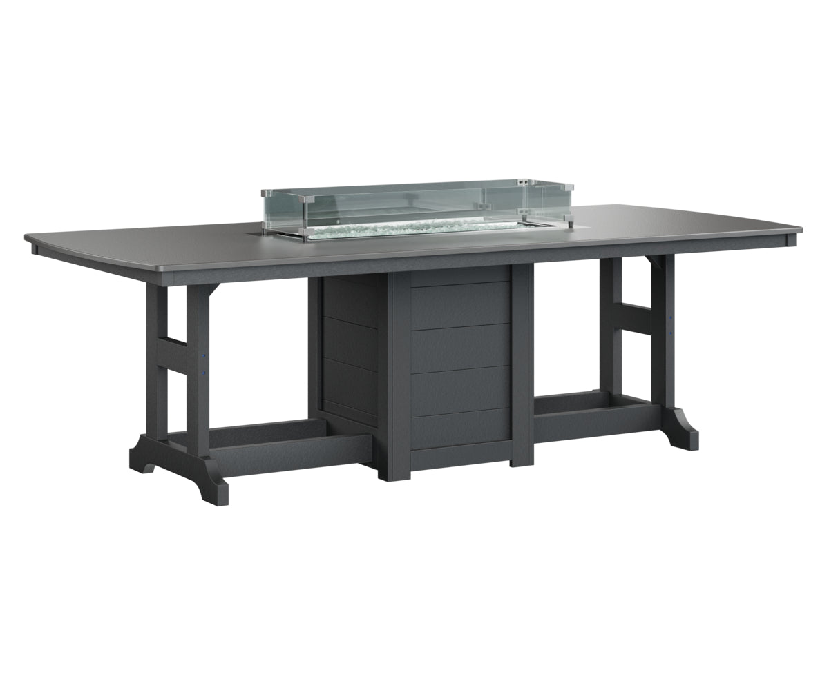 Berlin Gardens Garden Classic 44" x 96" Rectangular Fire Dining Table with Hammered Top