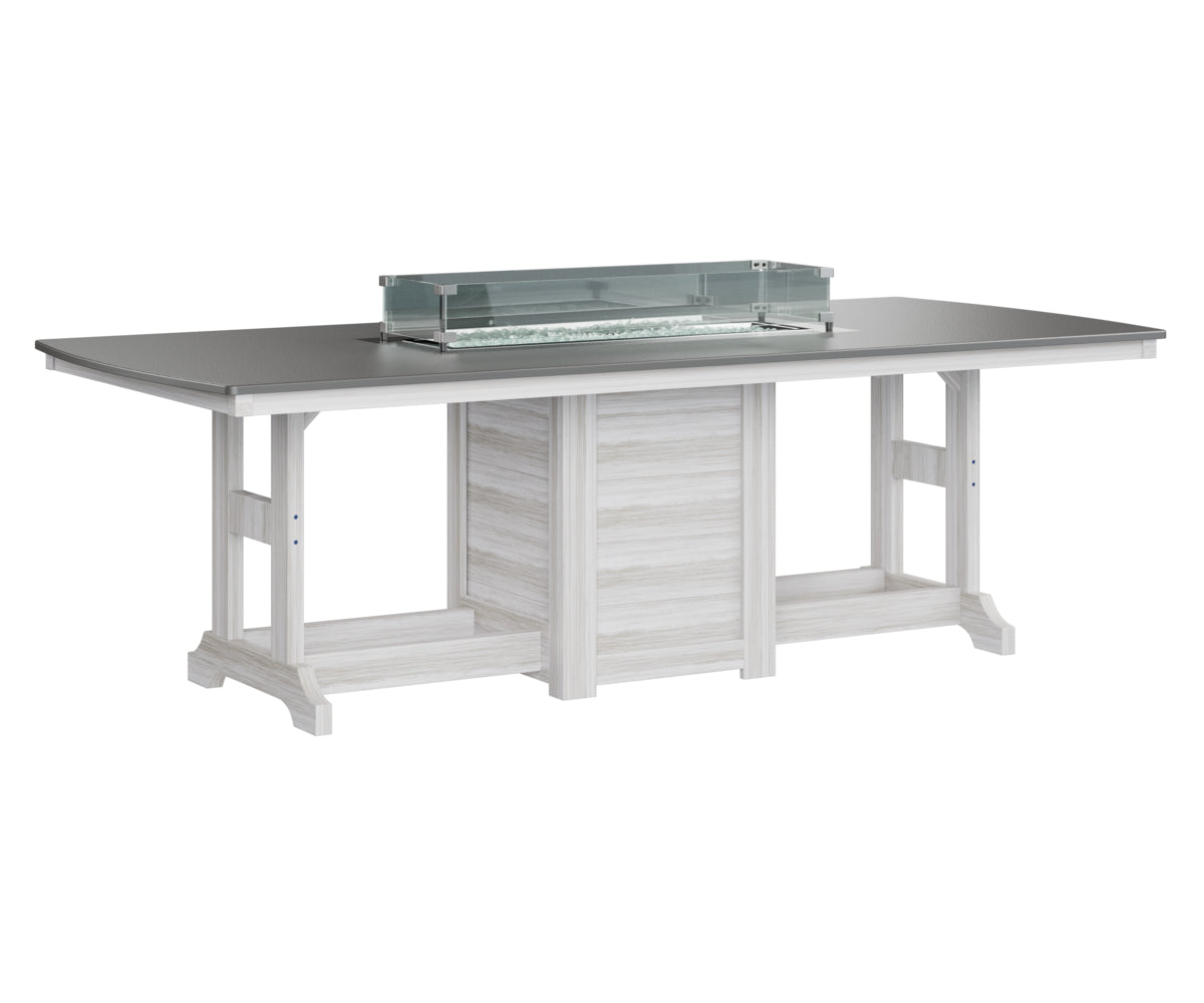 Berlin Gardens Garden Classic 44" x 96" Rectangular Fire Counter Table with Hammered Top