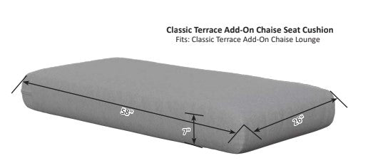 Berlin Gardens Classic Terrace Add On Chaise Seat Cushion