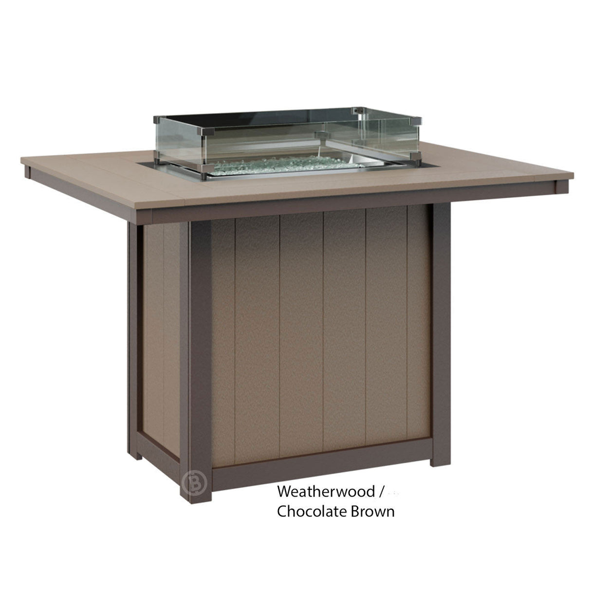 Berlin Gardens Donoma Standard Top 42" x 54" Rectangular Fire Table Counter