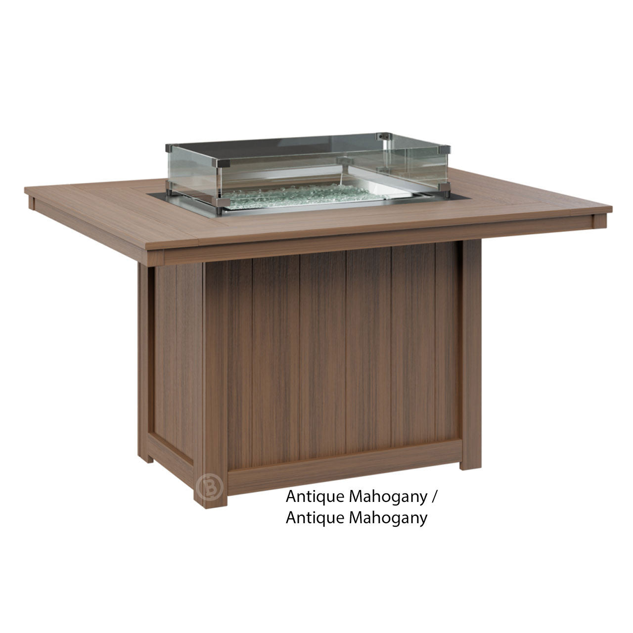 Berlin Gardens Donoma Standard Top 42" x 54" Rectangular Fire Table Dining