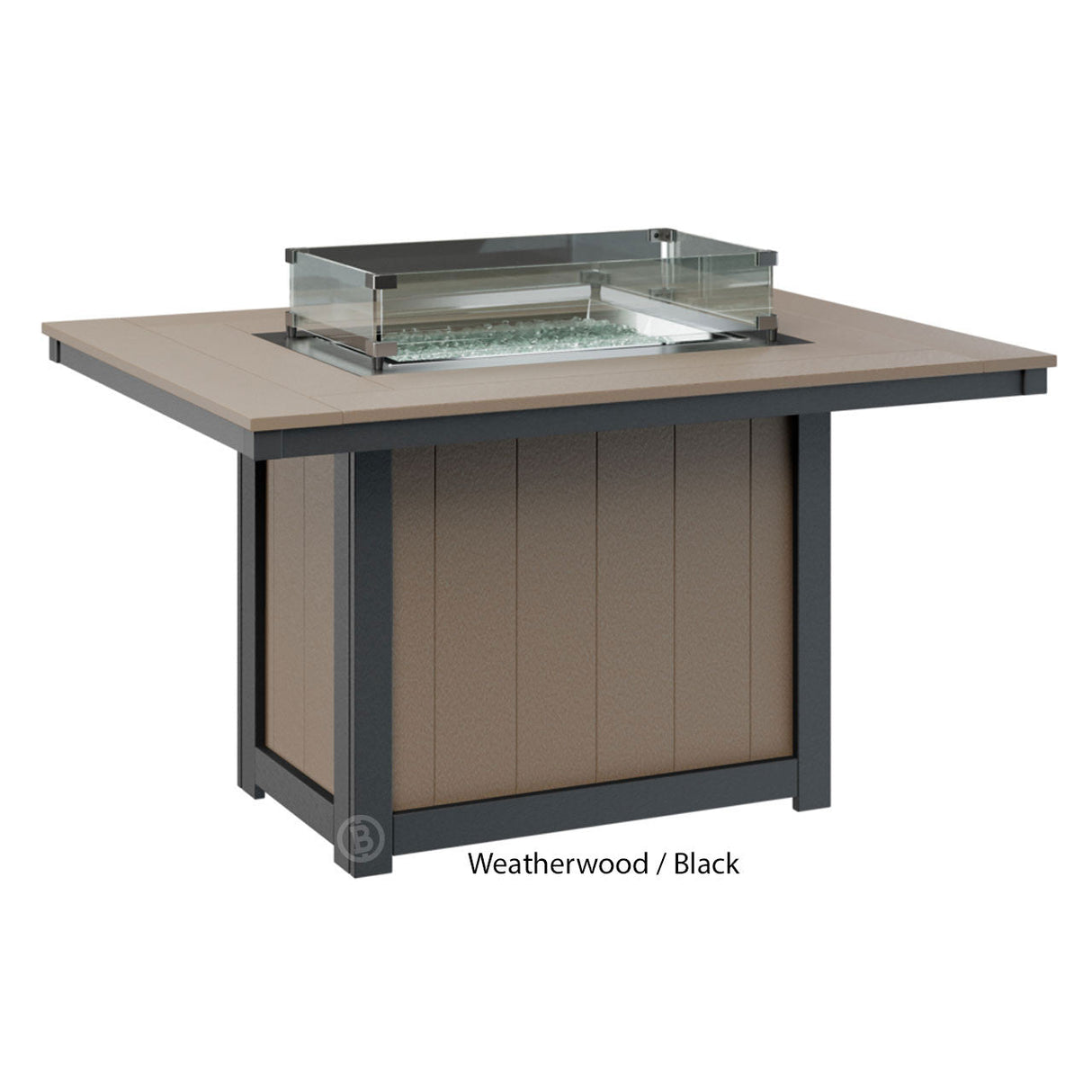 Berlin Gardens Donoma Standard Top 42" x 54" Rectangular Fire Table Dining