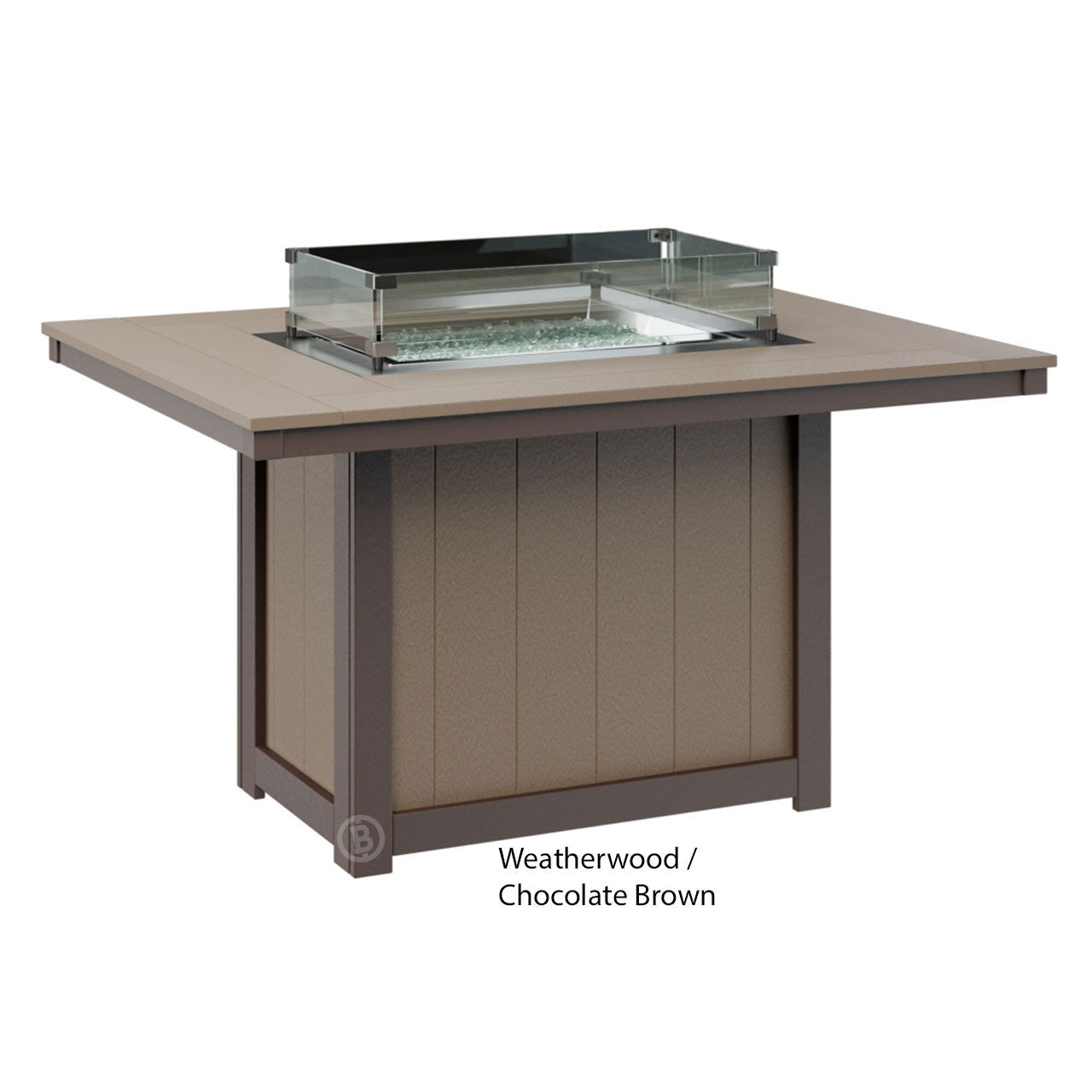 Berlin Gardens Donoma Standard Top 42" x 54" Rectangular Fire Table Dining