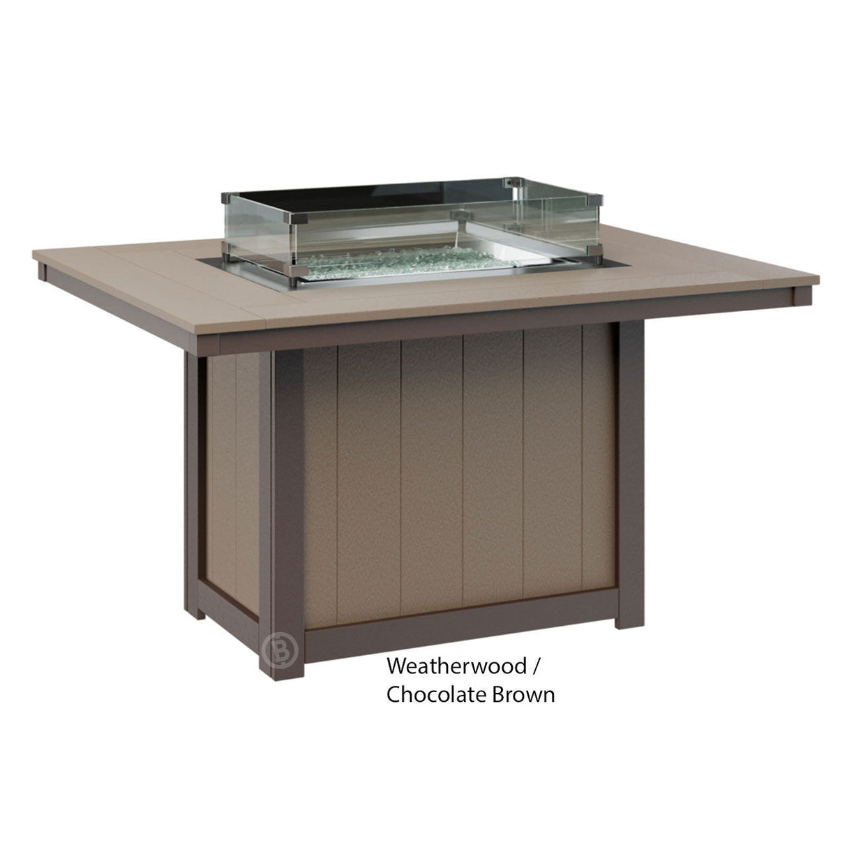 Berlin Gardens Donoma Standard Top 42" x 54" Rectangular Fire Table Dining