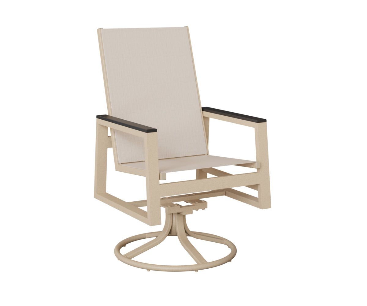 Berlin Gardens Vida High Back Padded Sling Swivel Rocker Dining Chair