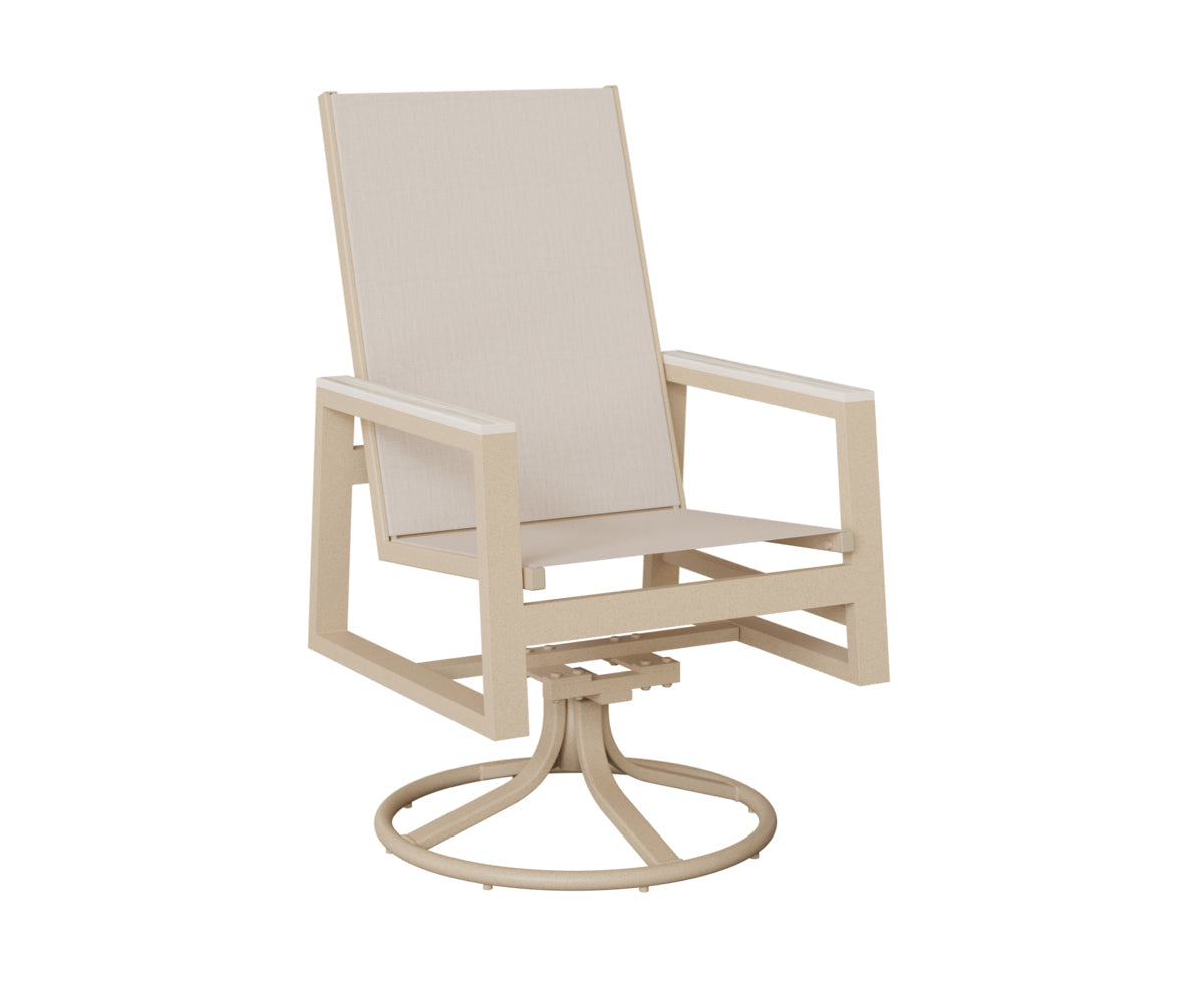 Berlin Gardens Vida High Back Padded Sling Swivel Rocker Dining Chair