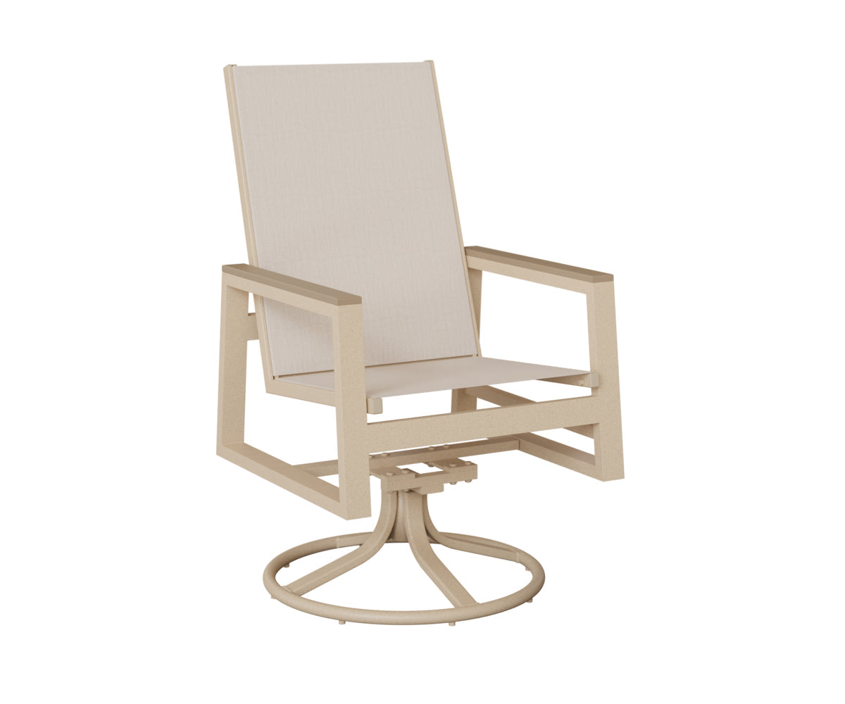 Berlin Gardens Vida High Back Regular Sling Swivel Rocker Dining Chair