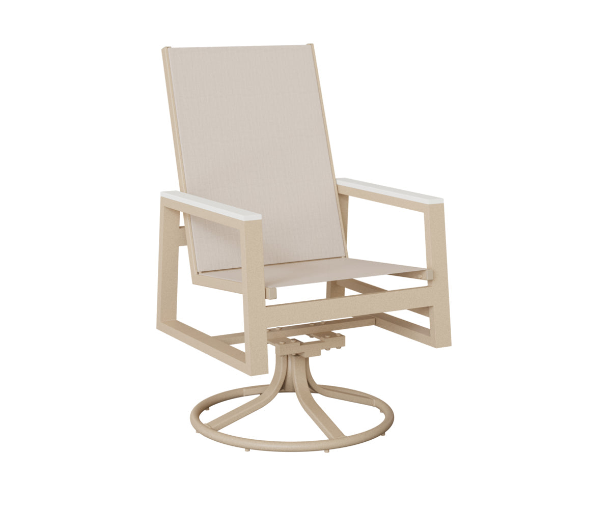 Berlin Gardens Vida High Back Regular Sling Swivel Rocker Dining Chair