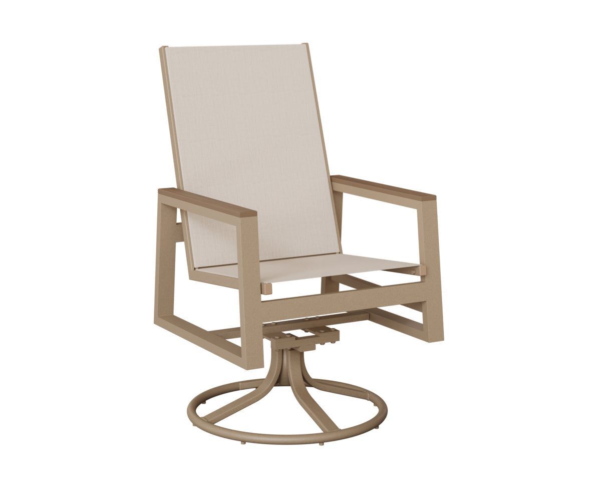 Berlin Gardens Vida High Back Regular Sling Swivel Rocker Dining Chair