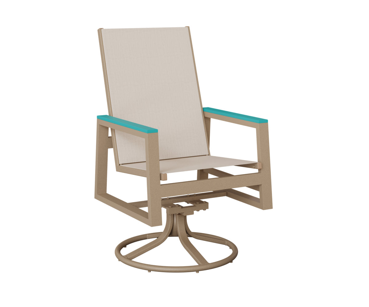 Berlin Gardens Vida High Back Regular Sling Swivel Rocker Dining Chair