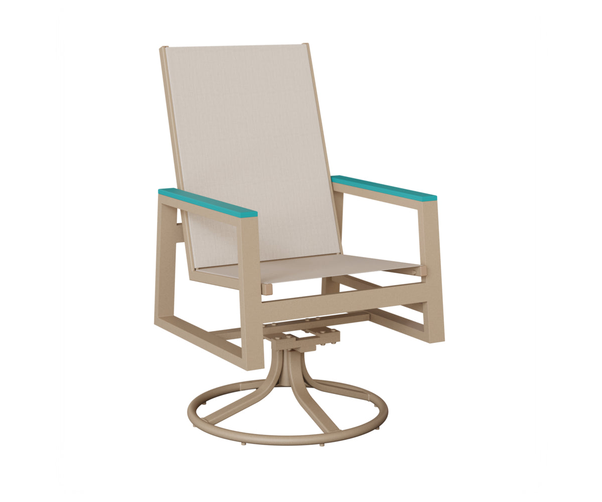 Berlin Gardens Vida High Back Regular Sling Swivel Rocker Dining Chair