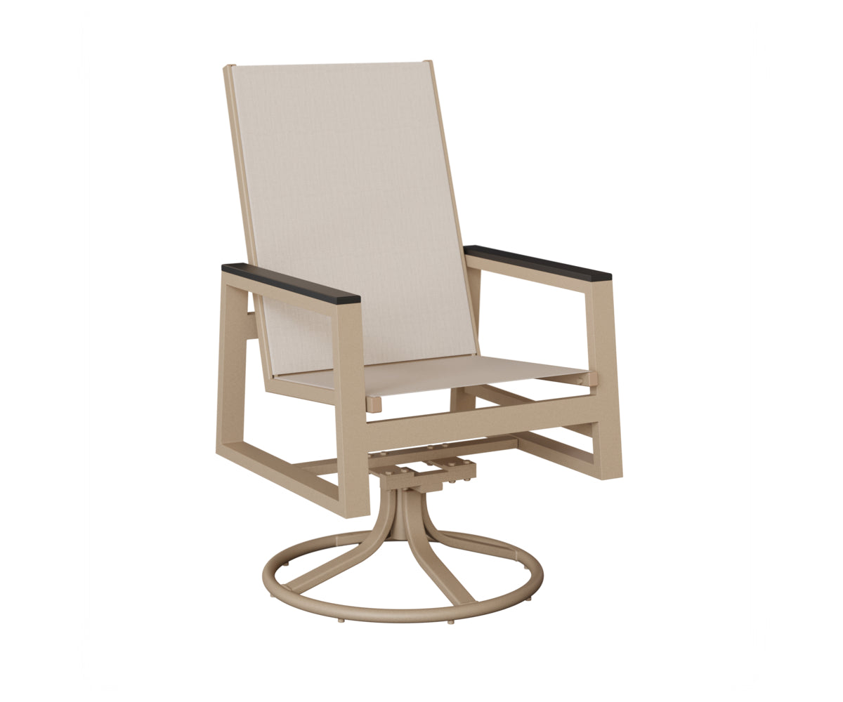 Berlin Gardens Vida High Back Regular Sling Swivel Rocker Dining Chair