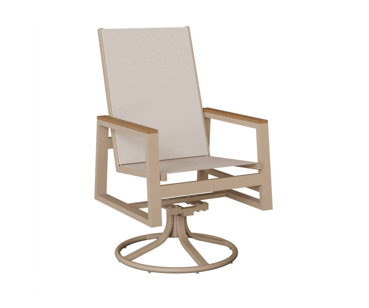 Berlin Gardens Vida High Back Regular Sling Swivel Rocker Dining Chair