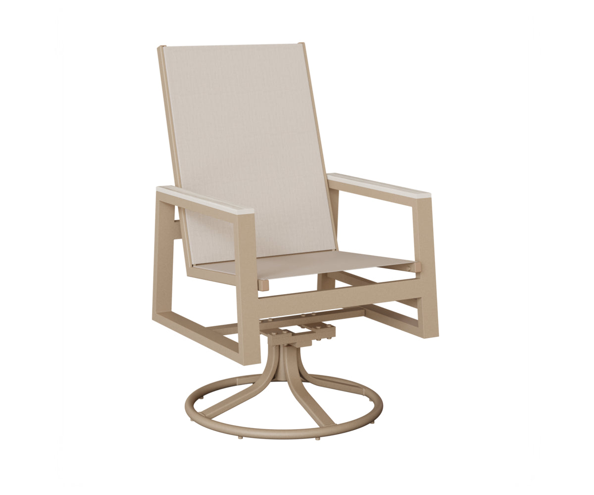 Berlin Gardens Vida High Back Padded Sling Swivel Rocker Dining Chair