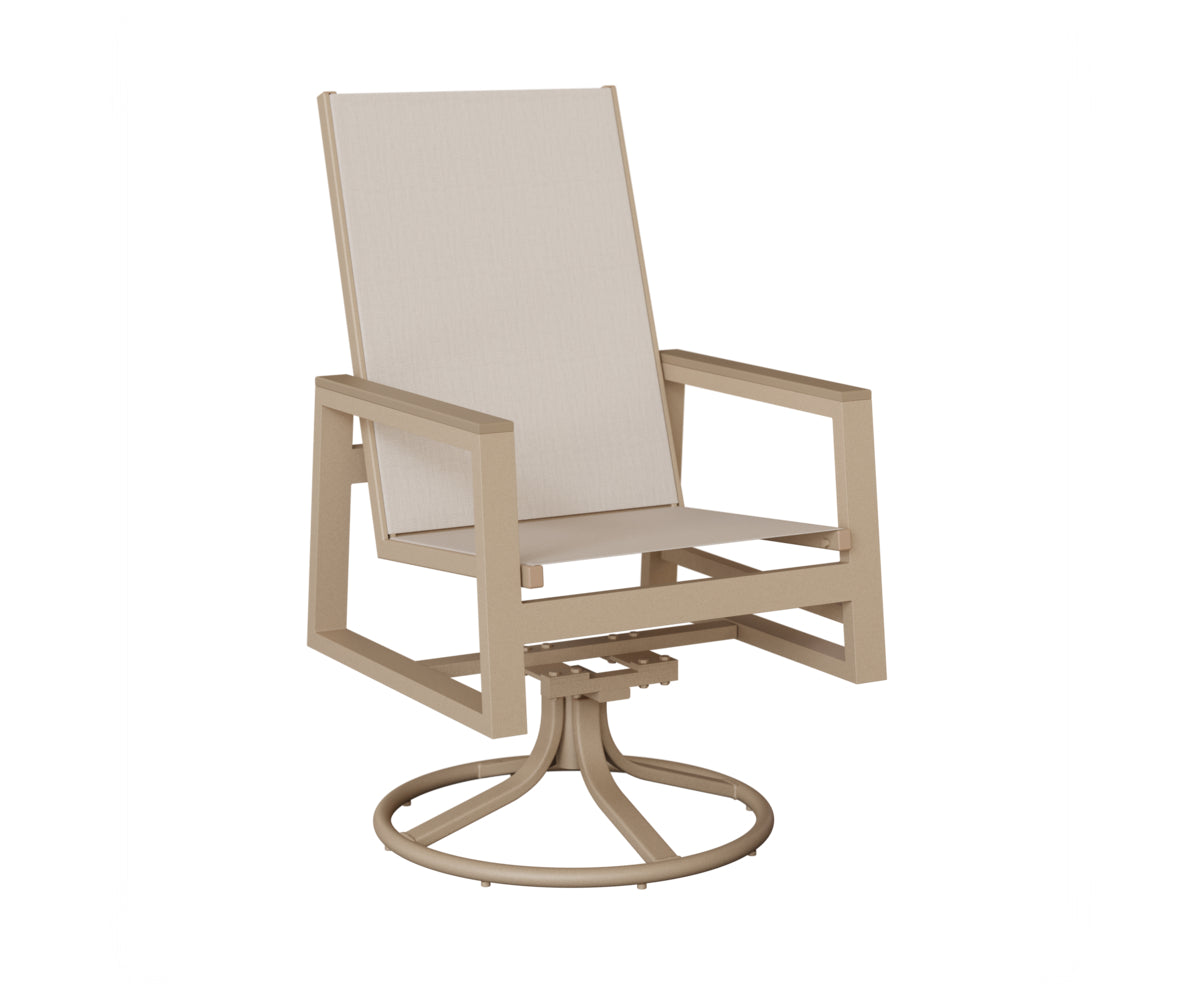 Berlin Gardens Vida High Back Regular Sling Swivel Rocker Dining Chair