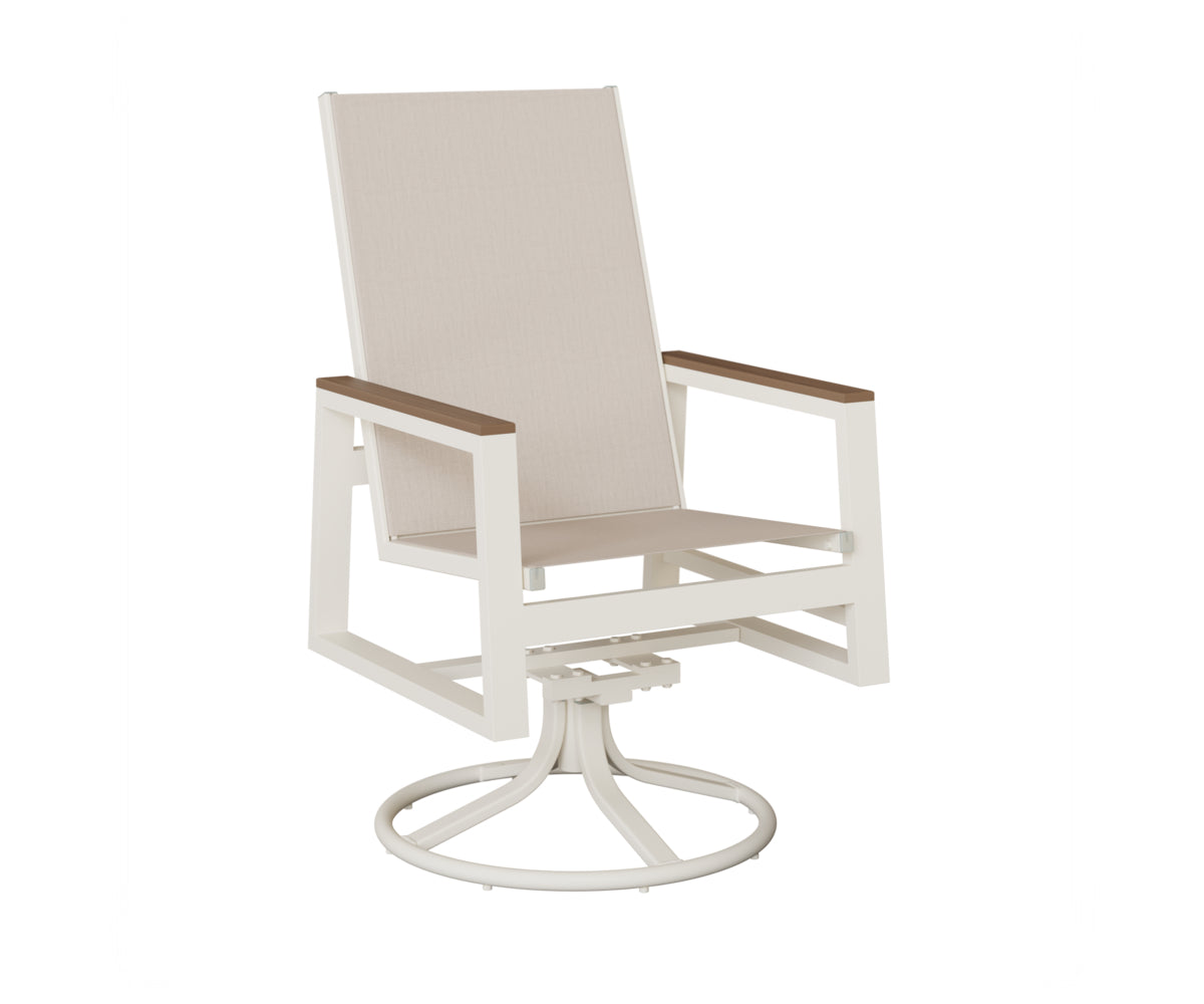 Berlin Gardens Vida High Back Padded Sling Swivel Rocker Dining Chair