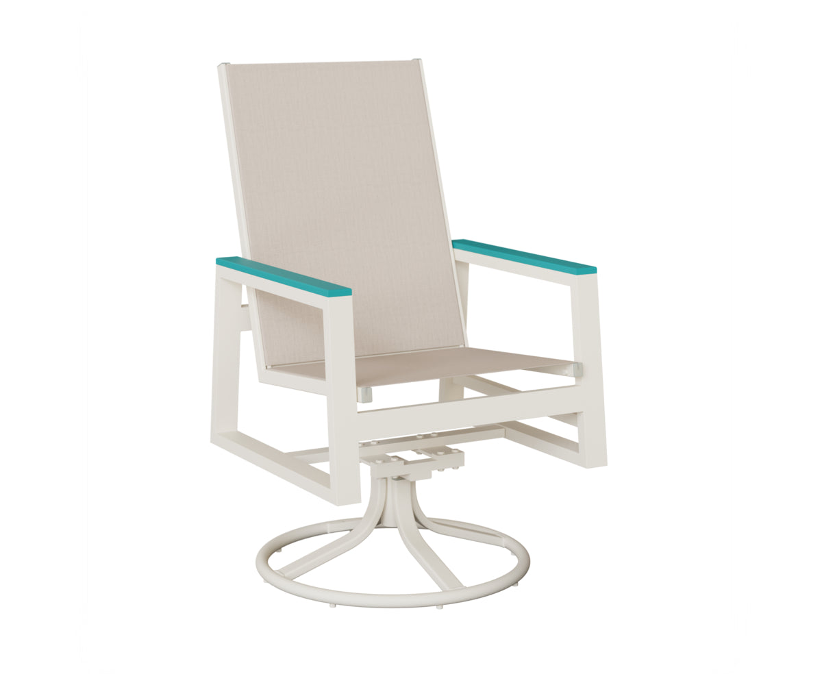 Berlin Gardens Vida High Back Padded Sling Swivel Rocker Dining Chair