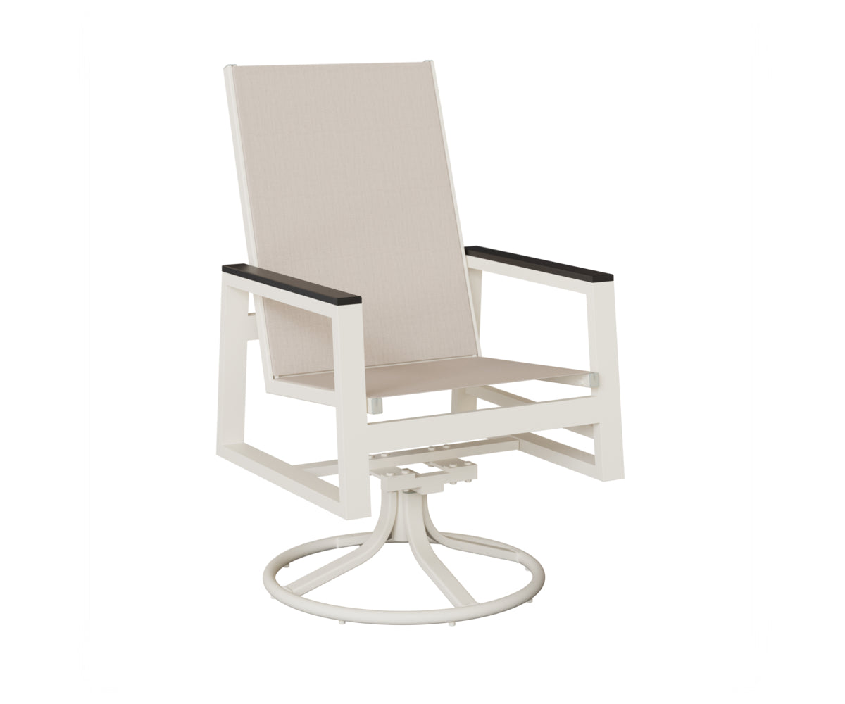 Berlin Gardens Vida High Back Padded Sling Swivel Rocker Dining Chair