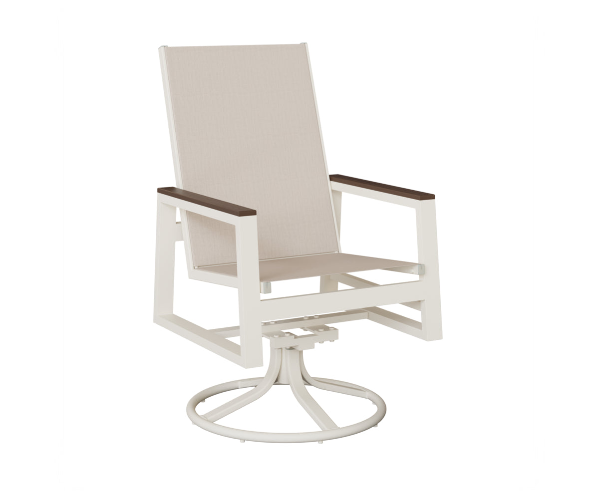 Berlin Gardens Vida High Back Padded Sling Swivel Rocker Dining Chair