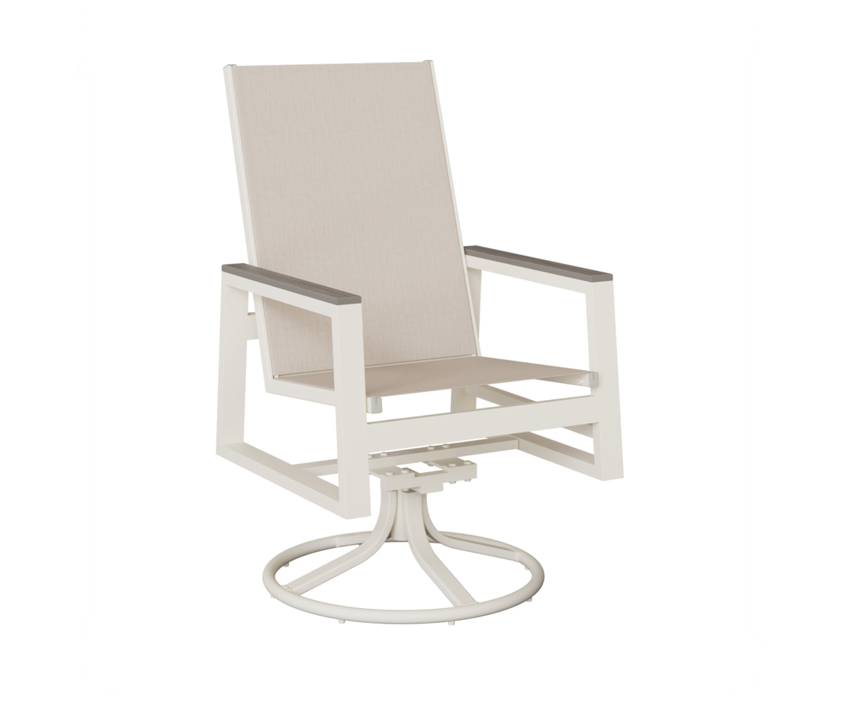 Berlin Gardens Vida High Back Padded Sling Swivel Rocker Dining Chair