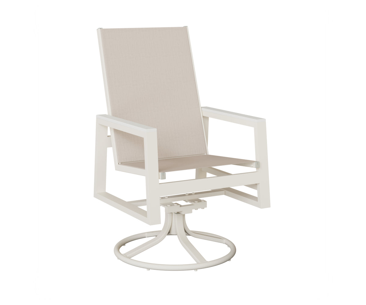 Berlin Gardens Vida High Back Padded Sling Swivel Rocker Dining Chair