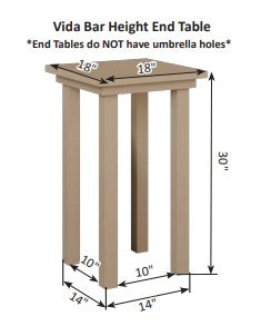 Berlin Gardens Vida Aluminum Bar Height End Table