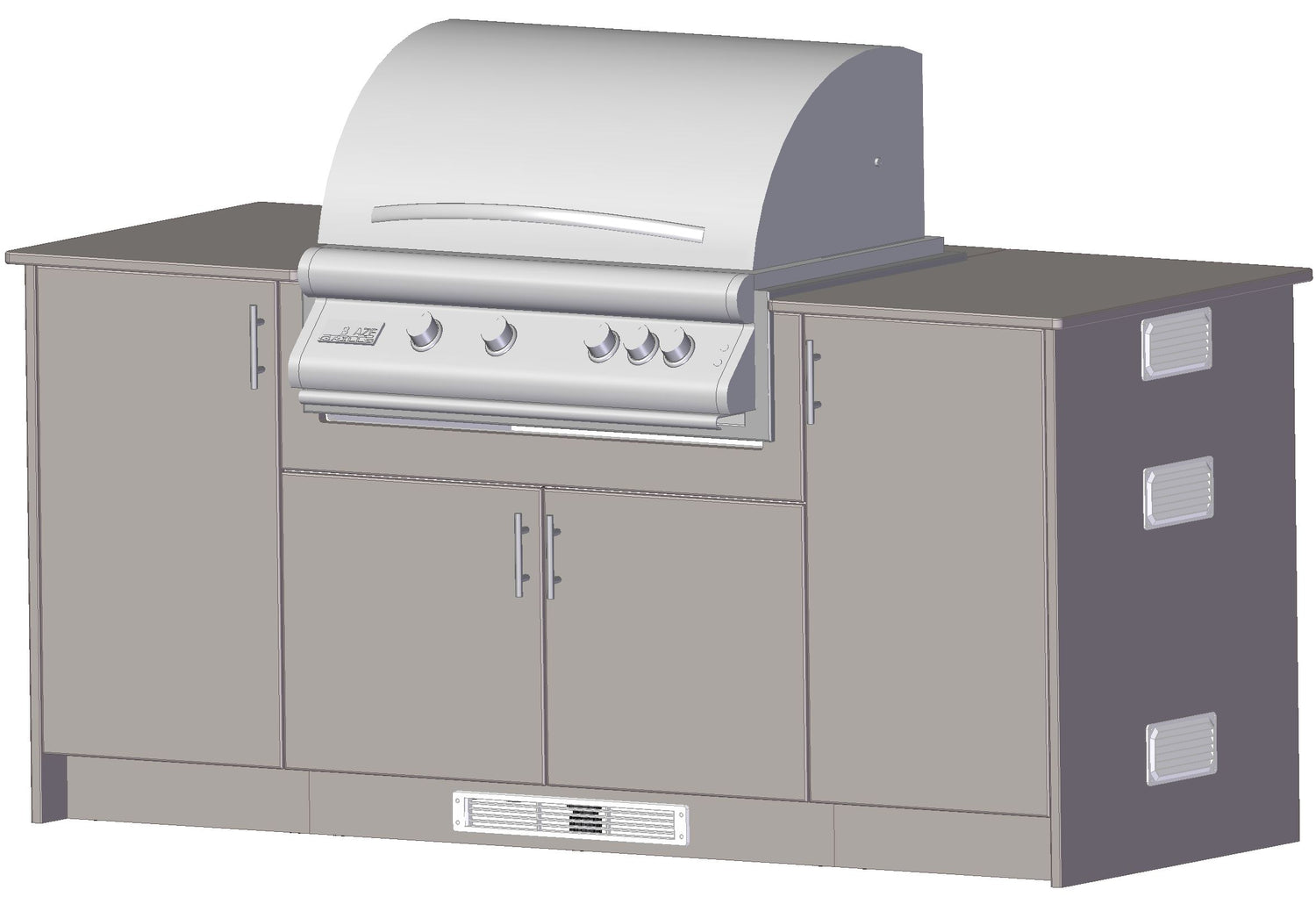 Berlin Gardens Agora 79" Outdoor Kitchen for Blaze Grill